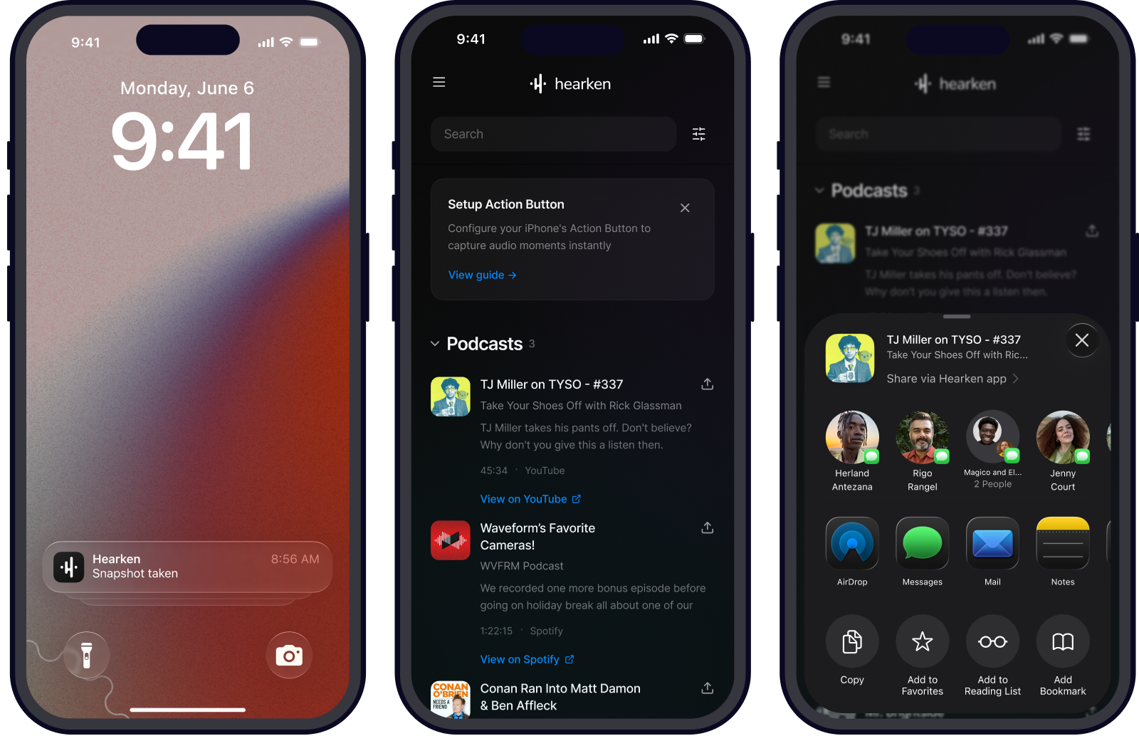 Hearken app on iPhone devices